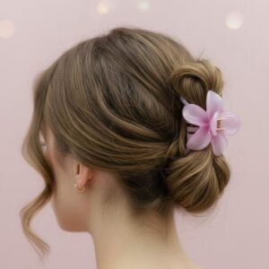 Presilha para cabelo em formato floral