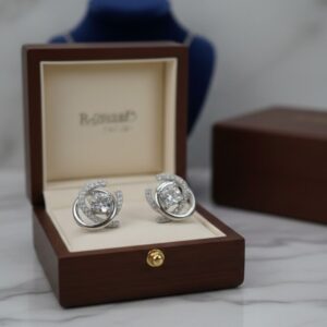 Brinco Espiral Cristal Prateado